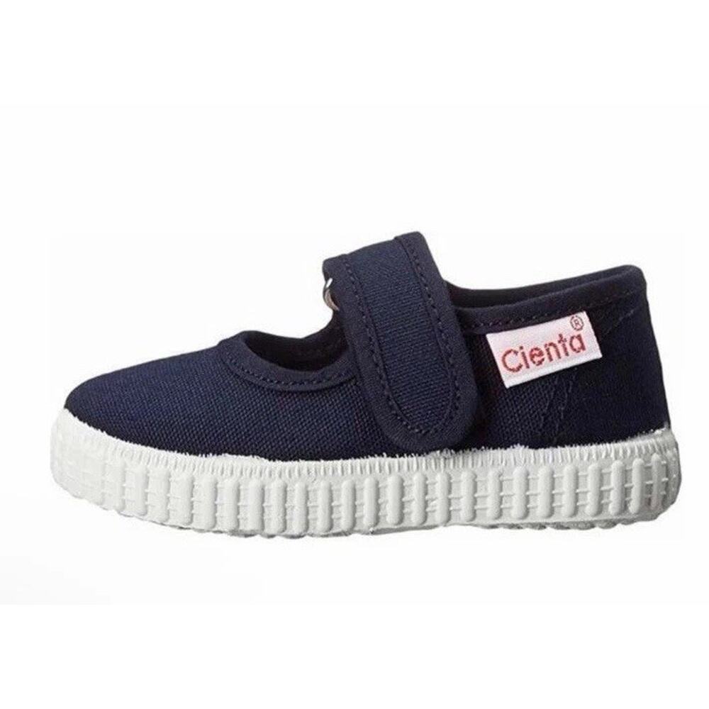 CIENTA Mary Jane Canvas Sneaker Navy Little Girls Sz 13 Machine Washable NEW